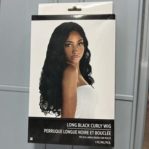 Black long length wavey curly Wig NEW Halloween Costume Accessory